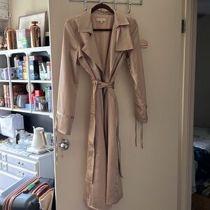 Champagne Satin Trench Coat S